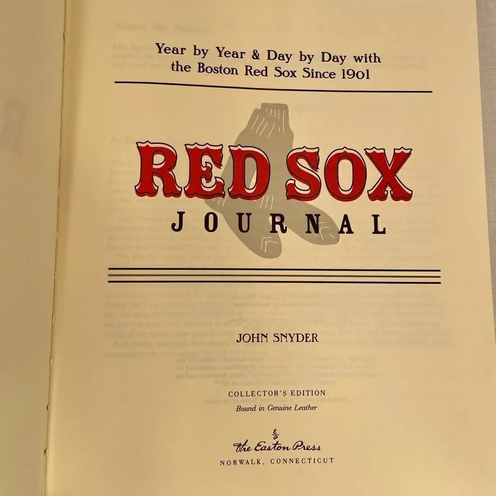 RED SOX JOURNAL COLLECTORS EDITION NEW!  BOUND IN GENUINE LEATHER